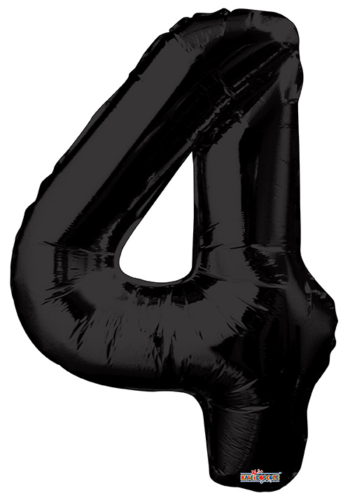 Black #4 Mylar Balloon - Parties & Occasions