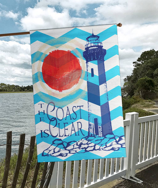 Flag Print Lighthouse-The Coast Is - 1 / large - Home Decor