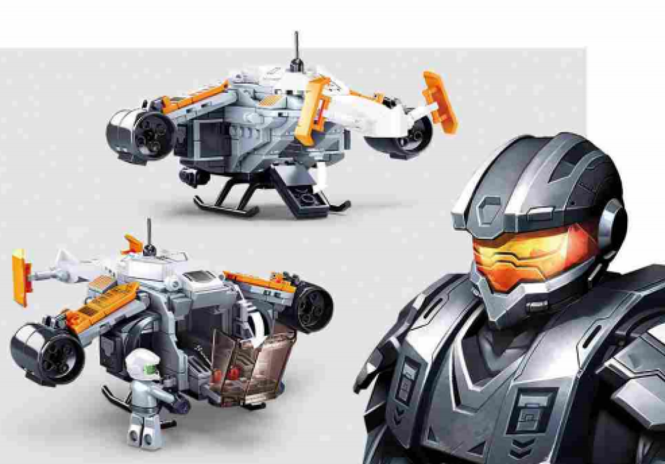Atomic Storm Uprising, Thunder Aircraft Building Brick Kit (211 pcs) - 1 - Toys