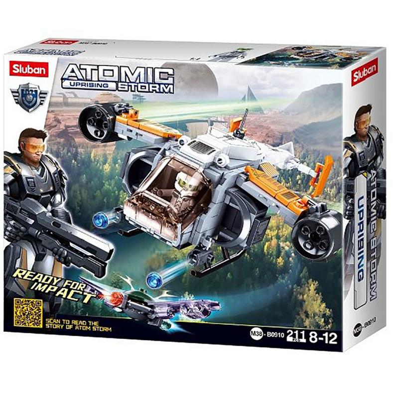 Atomic Storm Uprising, Thunder Aircraft Building Brick Kit (211 pcs) - 1 - Toys