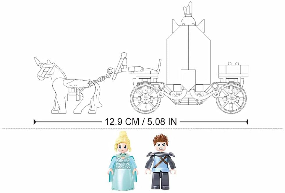 Carriage building set instruction diagram, 12.9 cm model and two minifigures
