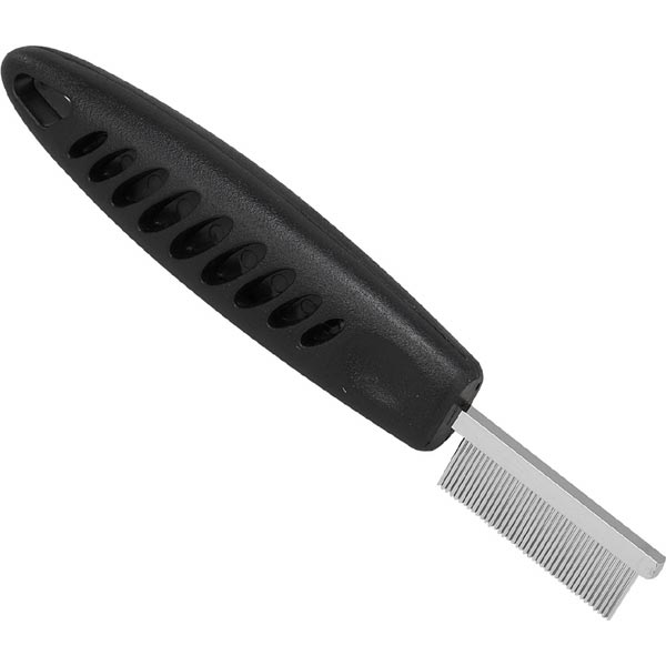 MG Face & Finishing Comb: black handle with fine teeth for face finishing