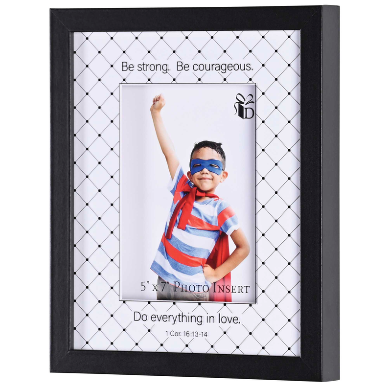 Black photo frame with 5x7 photo insert and 'Do everything in love' text