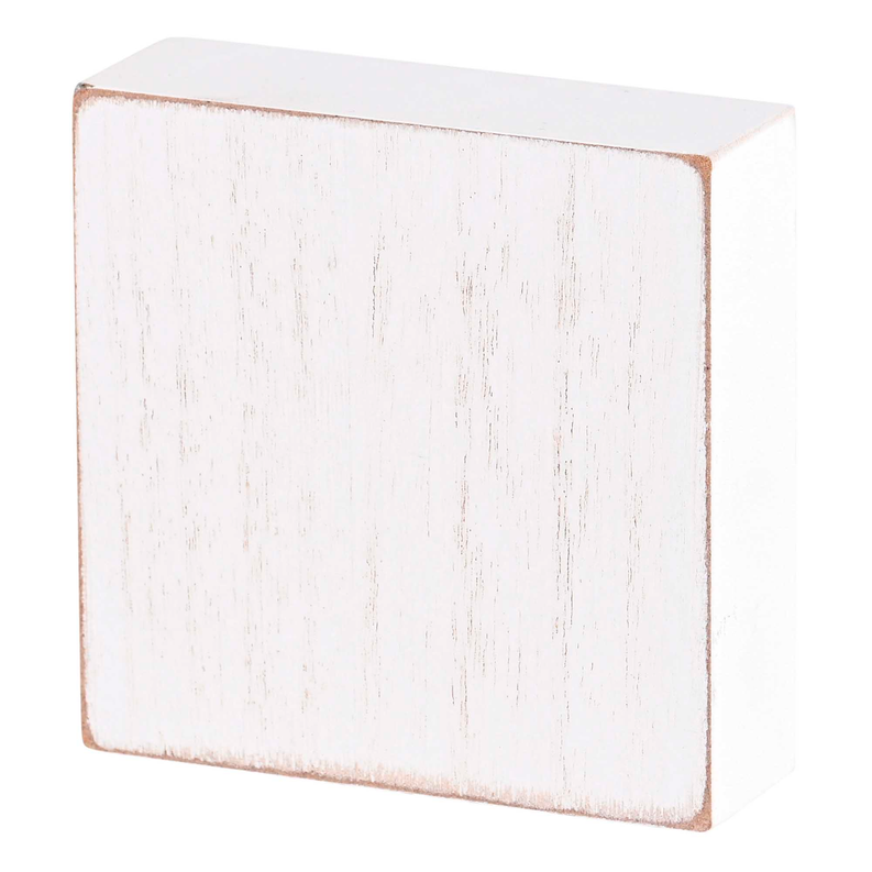 White tabletop plaque with rough edges and a blank front side
