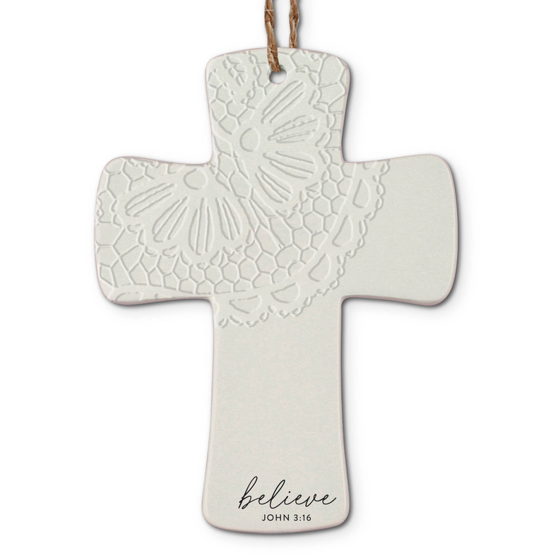 Christmas Ornament Cross Lace Believe - 1 - Parties & Occasions
