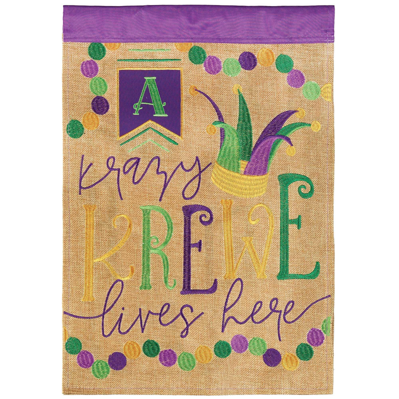 A Krazy Krewe Lives Here Flag Brlp Garden - 1 - Home Decor