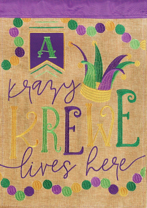 A Krazy Krewe Lives Here Flag Brlp Garden - 1 - Home Decor