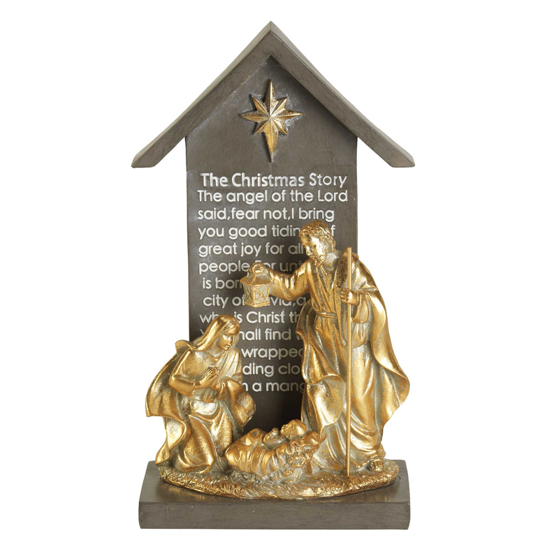 1-Piece Holy Family In Creche 9.75in - Home Decor | Home & Garden, Home Decor, Resin