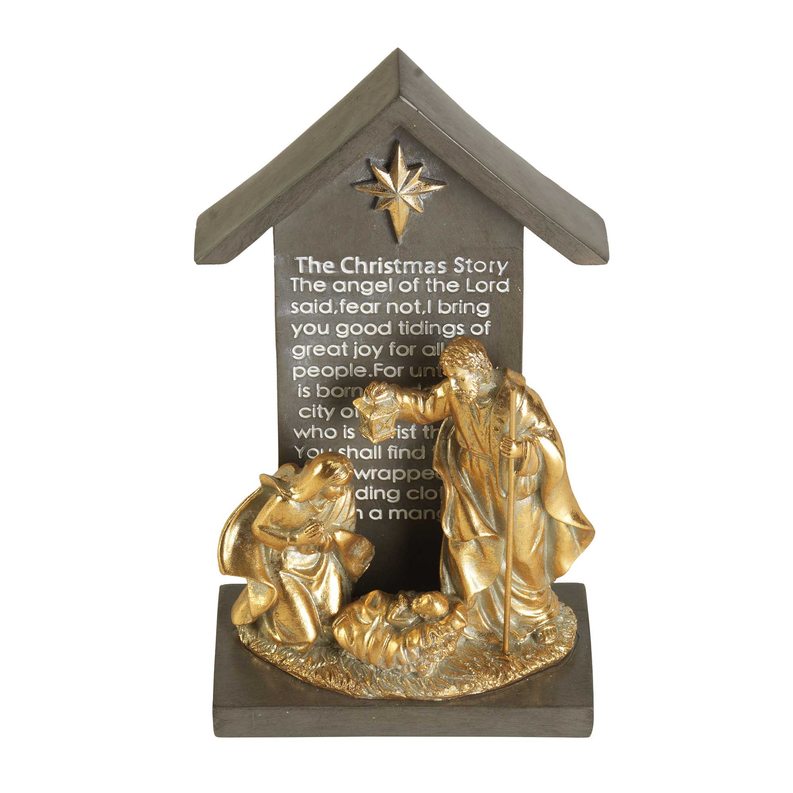 1-Piece Holy Family In Creche 9.75in - Home Decor | Home & Garden, Home Decor, Resin