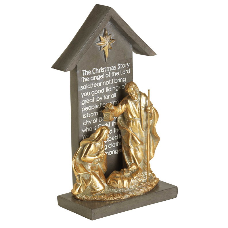 1-Piece Holy Family In Creche 9.75in - Home Decor | Home & Garden, Home Decor, Resin