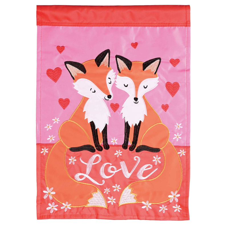 Flag Garden Love Foxes Polyester - 1 / 13x18 - Home Decor