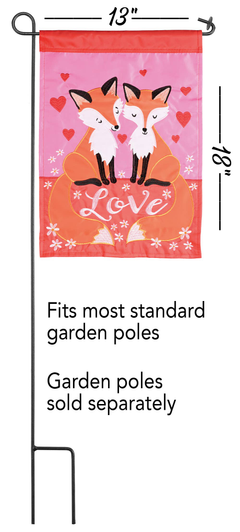 Flag Garden Love Foxes Polyester - 1 / 13x18 - Home Decor