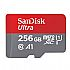 SanDisk Ultra microSDHC 256GB memory card with adapter, C10, UHS-I, A1