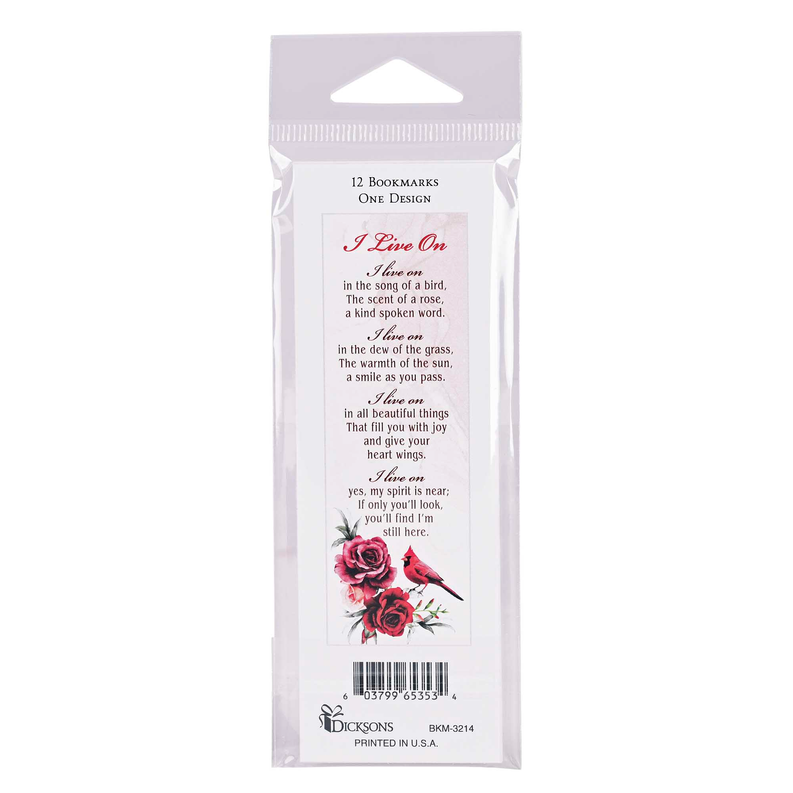Bookmark Cardinal I Live On 2x6 12-Pack - Multi / 6 - Religious Jewelry