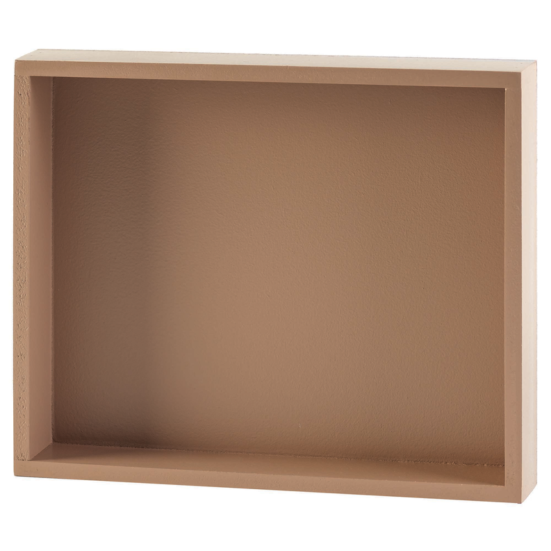 Tabletop plaque with light wood frame and blank interior