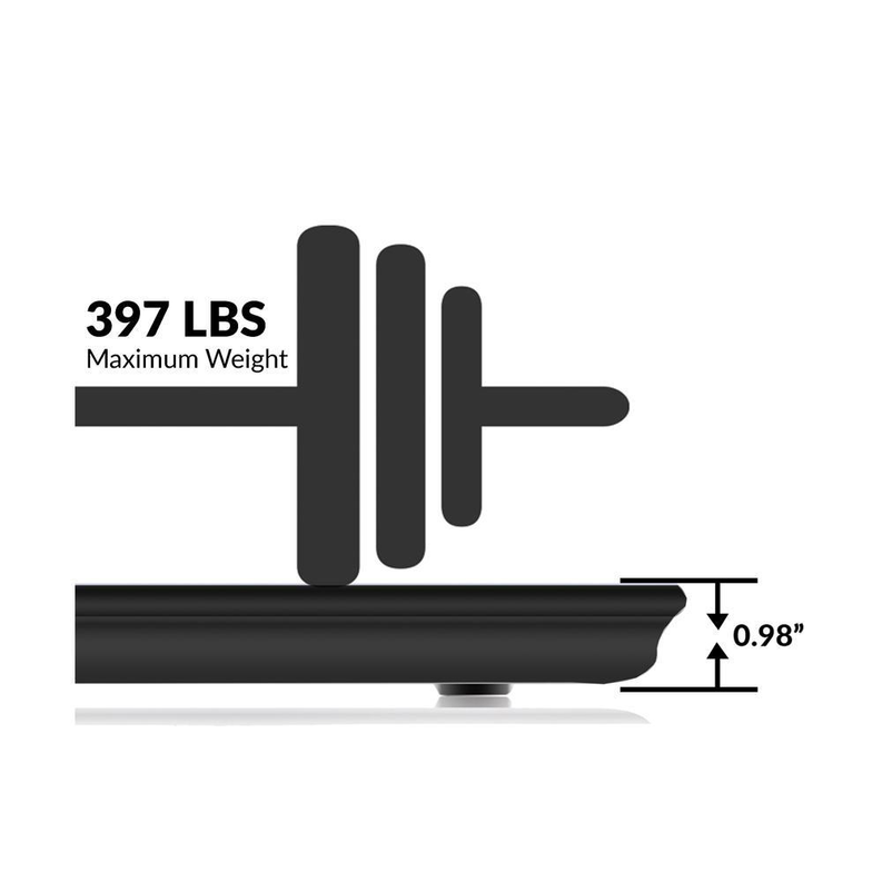 Black smart body scale, 397 lb max weight, 0.98 in thickness