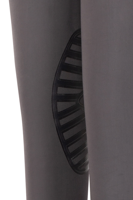 Children's riding tights close-up of black inner grip graphic on the leg