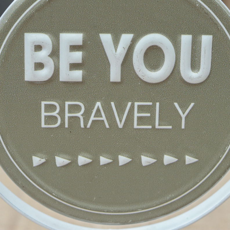 Be You Bravely/Show Me How Big Your Brave is-2 Sided Rotating Metal Table Top Decoration- Embossed Metal Signs for Home…