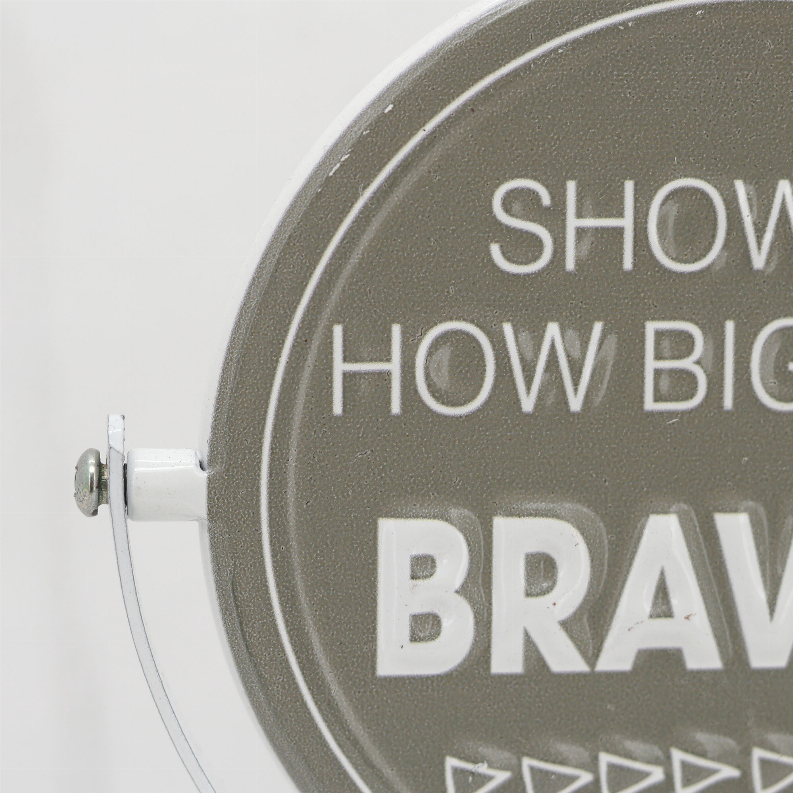 Be You Bravely/Show Me How Big Your Brave is-2 Sided Rotating Metal Table Top Decoration- Embossed Metal Signs for Home…