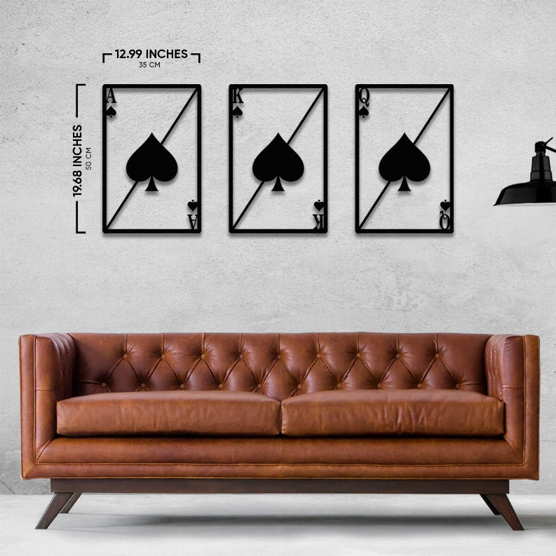 Ace King Queen Of Spades Metal Wall Art - 1 - Home Decor