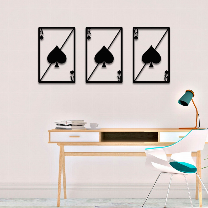 Ace King Queen Of Spades Metal Wall Art - 1 - Home Decor