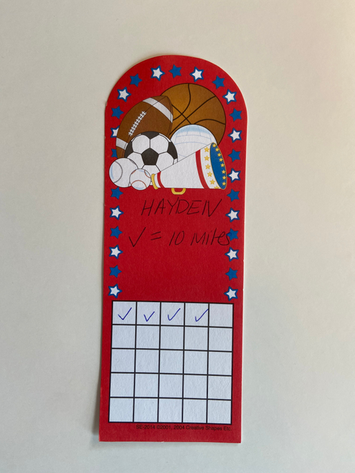 Personal incentive chart with football artwork and stars border, blank grid