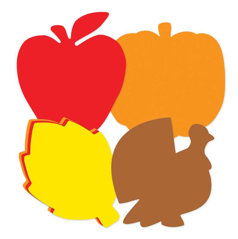 Stacked animal cut-outs: red apple, orange fruit, yellow flower, and brown silhouette animal