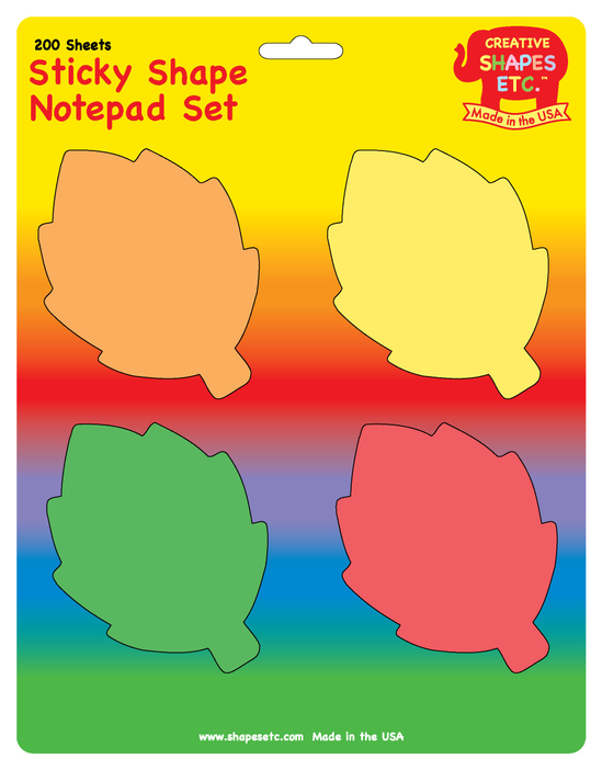 Sticky shape notepad set with orange and yellow character-shaped sticky notes