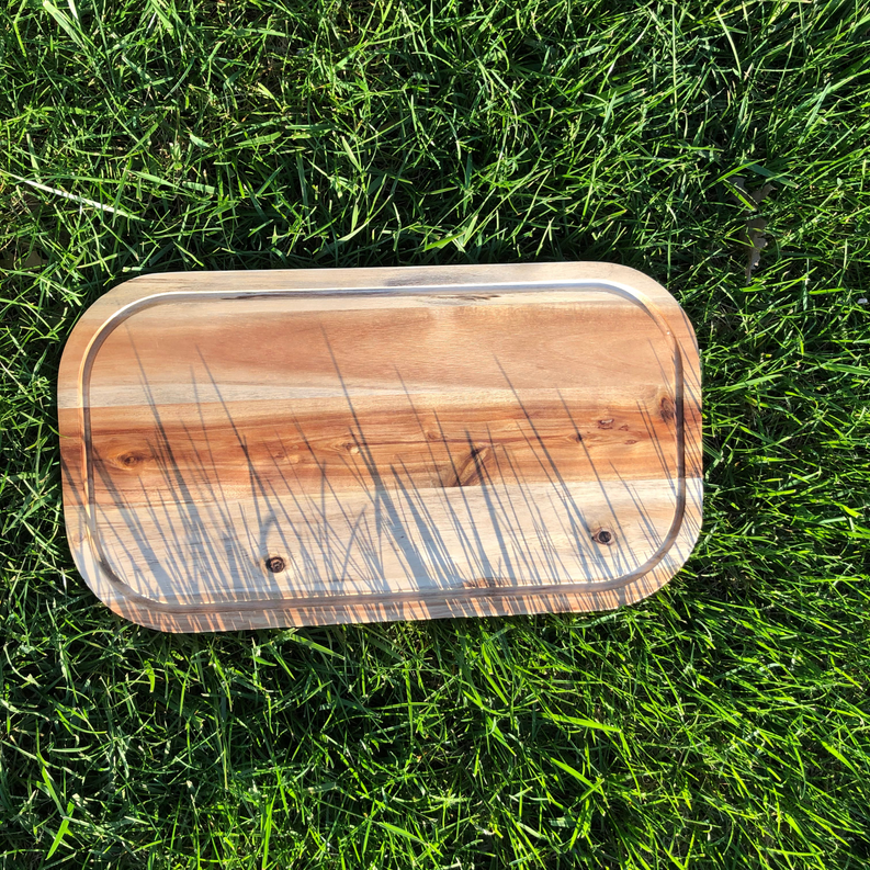 Acacia Serving Rounded cutting Board - Wood / Set of 3 / 12" X 8" - Kitchen
