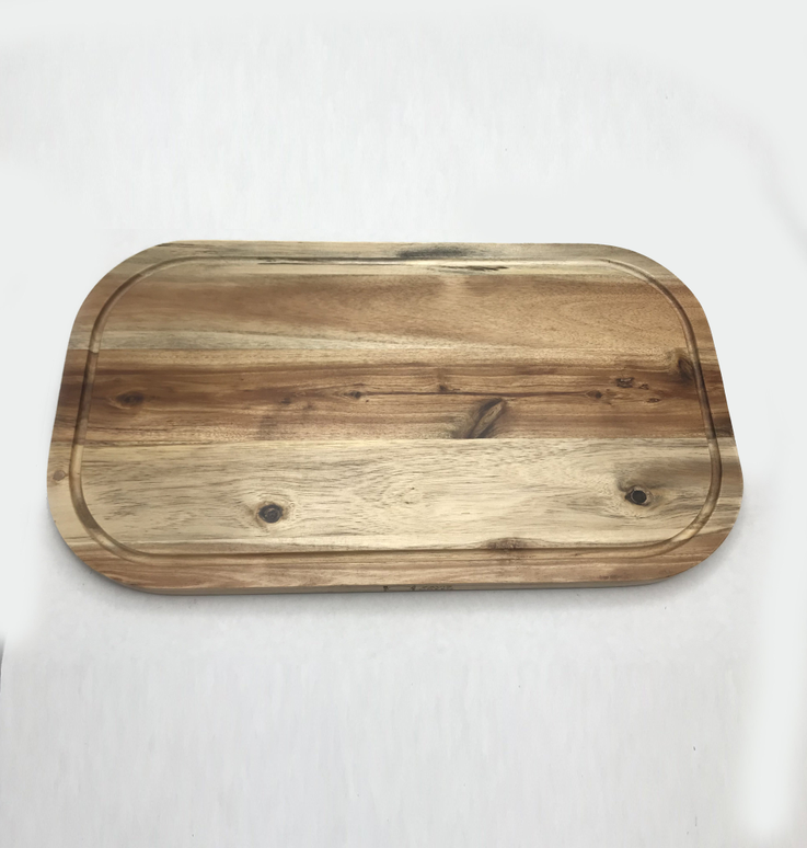 Acacia Serving Rounded cutting Board - Wood / Set of 3 / 12" X 8" - Kitchen