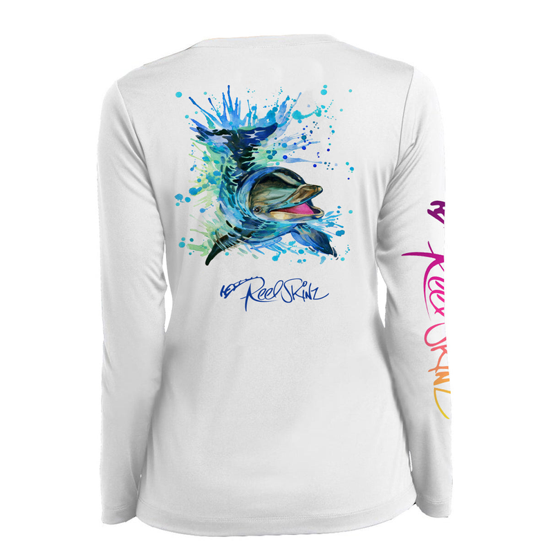 Dolphin Splash - White / 1 / 2X Large - Women's