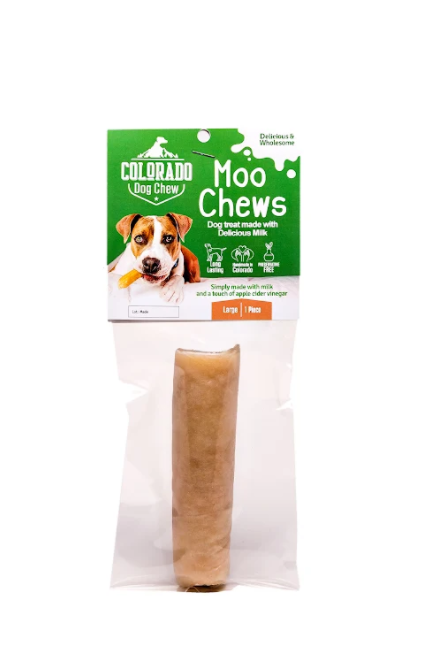 Colorado Moo Chews dog chew treats, large bag