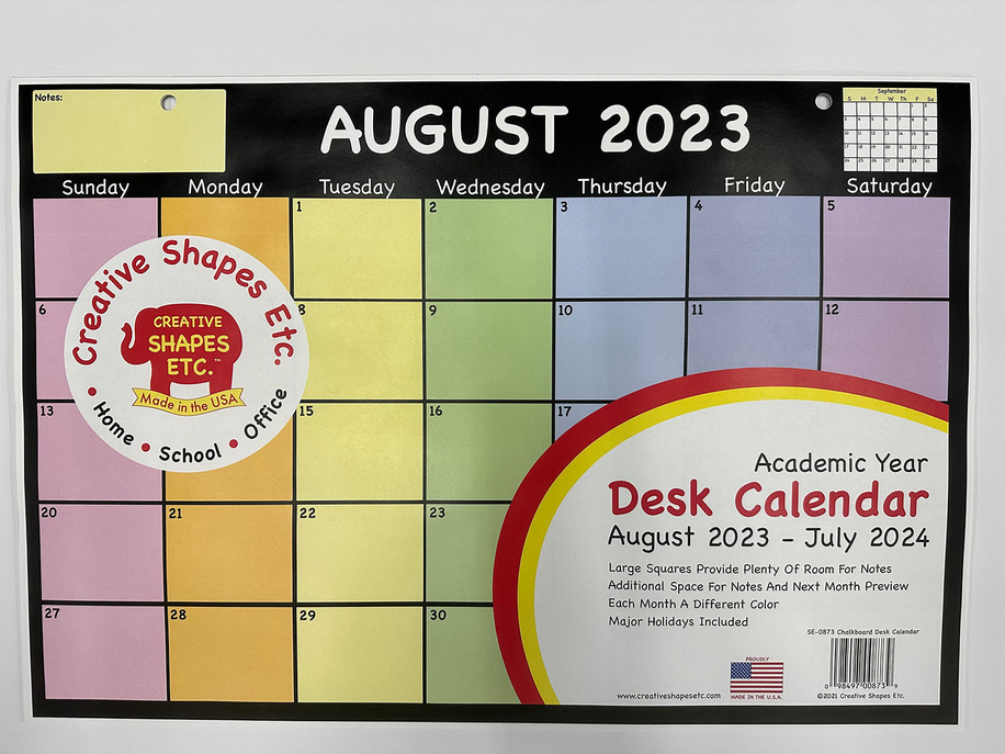 Academic Year Desk Calendar - Set of 2 Chalkboard Design Desk Calendar - Apparel and Accessories
