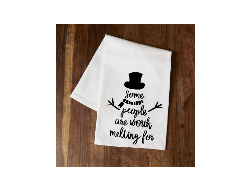 "Some People are Worth Melting For" Tea Towel - Kitchen | Home & Garden, Kitchen
