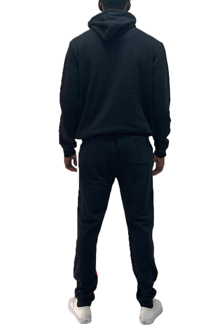 COLOR BLOCK SWEAT SET - BLKRED / 1 / S - Unisex Fashion