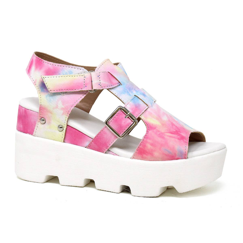 BLEIGE Women's Open Toe Sneaker Sandal - Pink Tie Dye / 18 / B18--6(1)-6.5(1)-7(2)-7.5(2)-8(3)-8.5(3)-9(3)-10(3) - Footwear