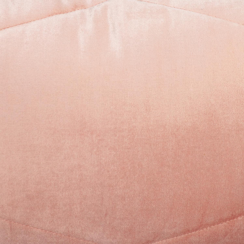 Light pink quilted pillow fabric with subtle woven texture and seam lines