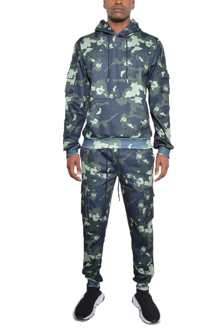 Camo Pullover Set - Olive / 1 / XL - Unisex Fashion