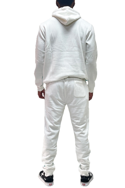 COLOR BLOCK SWEAT SET - WHITEAQUA / 1 / L - Unisex Fashion