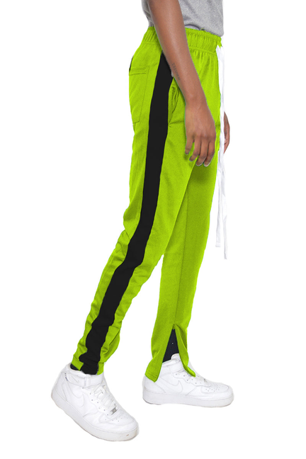 Classic Slim Fit Track Pants - LIME BLACK / 1 / M - Unisex Fashion