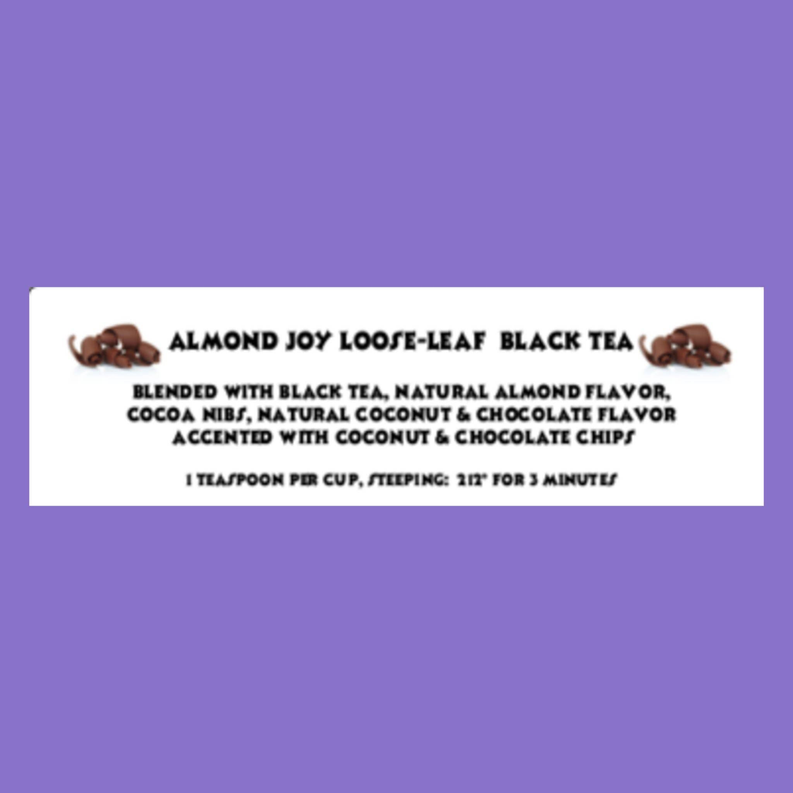 Loose-leaf black tea product label with ingredients and brewing instructions
