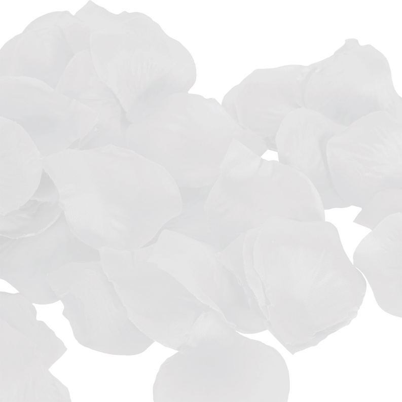 Silk flower petal confetti, soft white scattered petals
