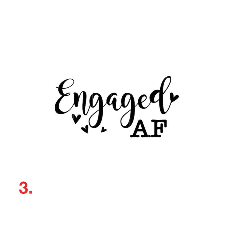 Engaged AF white mason jar tumbler with black vinyl lettering
