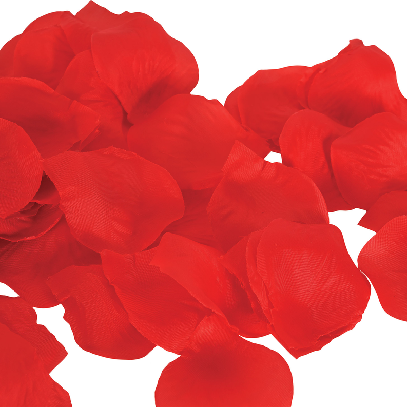 Red silk flower petal confetti, layered soft petals pile