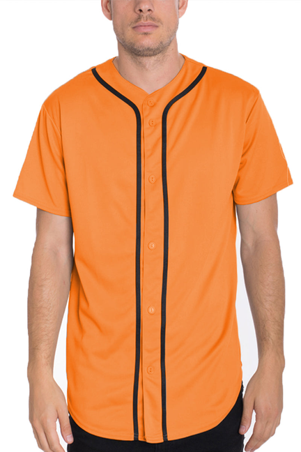 Classic Baseball Jersey - Orange Black / 1 / L - Unisex Fashion