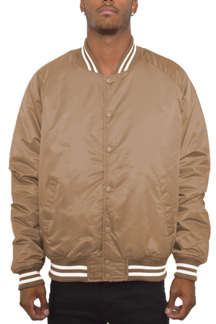 Classic Varsity Windbreaker - Taupe / 1 / L - Unisex Fashion