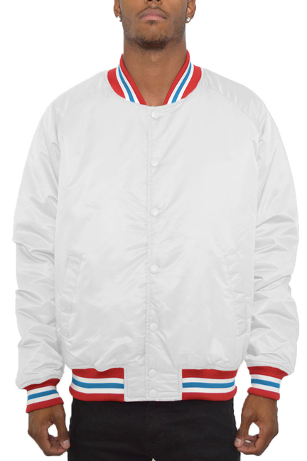 Classic Varsity Windbreaker - White / 1 / L - Unisex Fashion
