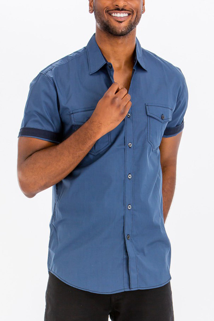 Banks Outline Stitch Button Up - BAY / 1 / M - Unisex Fashion