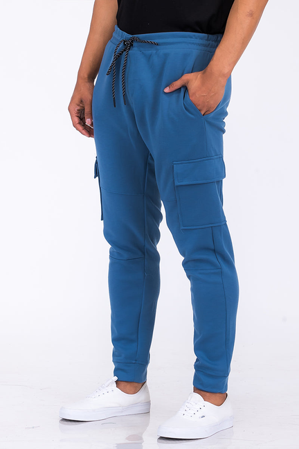 Cotton Blend Cargo Joggers - Blue / 1 / 2XL- 38 - Unisex Fashion