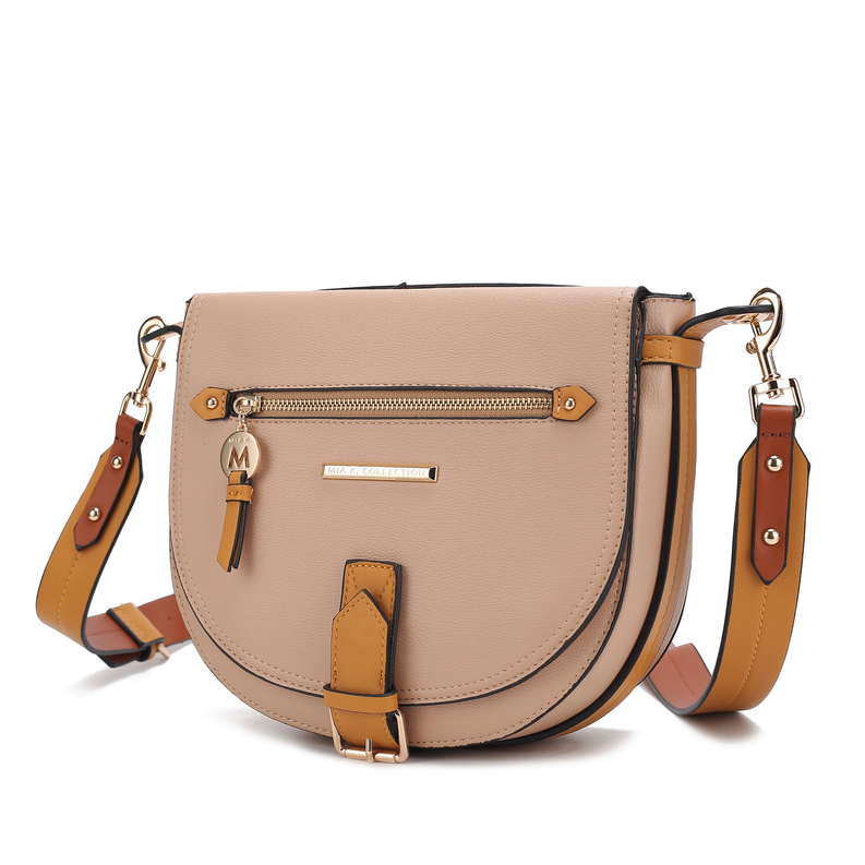 Drew Vegan Leather Color Block Women's Shoulder Bag - Beige / 1 - Bags & Wallets